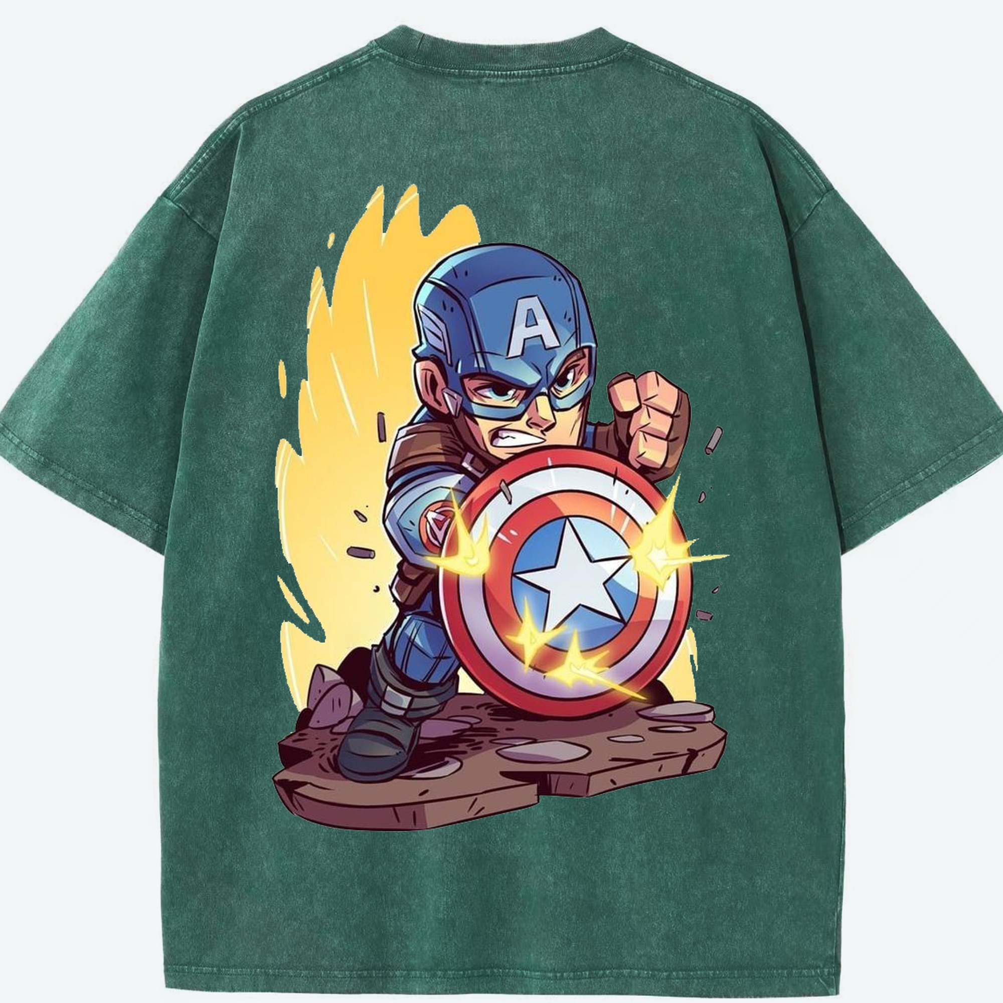 （画像用） アベンジャーズ The Avengers 綿100% ヴィンテージ風 半袖Tシャツ（背面プリント）
